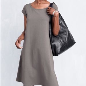 Eileen Fisher Organic-Cotton Ballet-Neck Dress